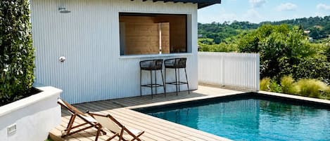 Outdoor pool, a heated pool