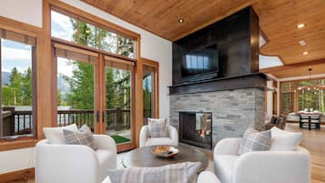 Télévision, cheminée, imprimantes