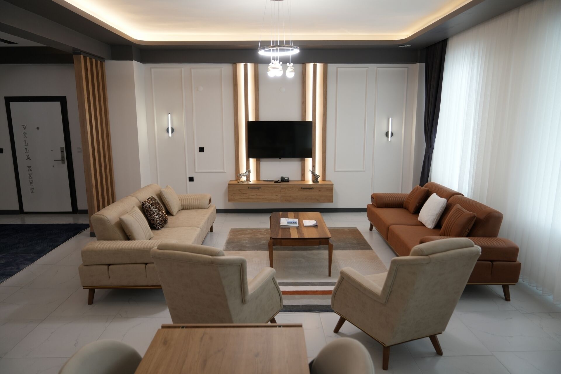 Deluxe Villa | Living room | Flat-screen TV, heated floors