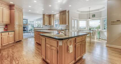 Puget Sound-view group getaway with water views, games & entertainment