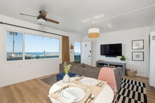 Smart TV - 706 S Pacific Unit C · Steps From Beach, Panoramic Ocean Views & Parking (Oceanside)