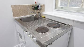 Microwave, toaster, cookware/dishes/utensils