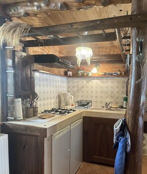 Microwave, oven, stovetop, coffee/tea maker