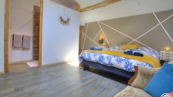 1 slaapkamer, een strijkplank/strijkijzer, gratis wifi, beddengoed