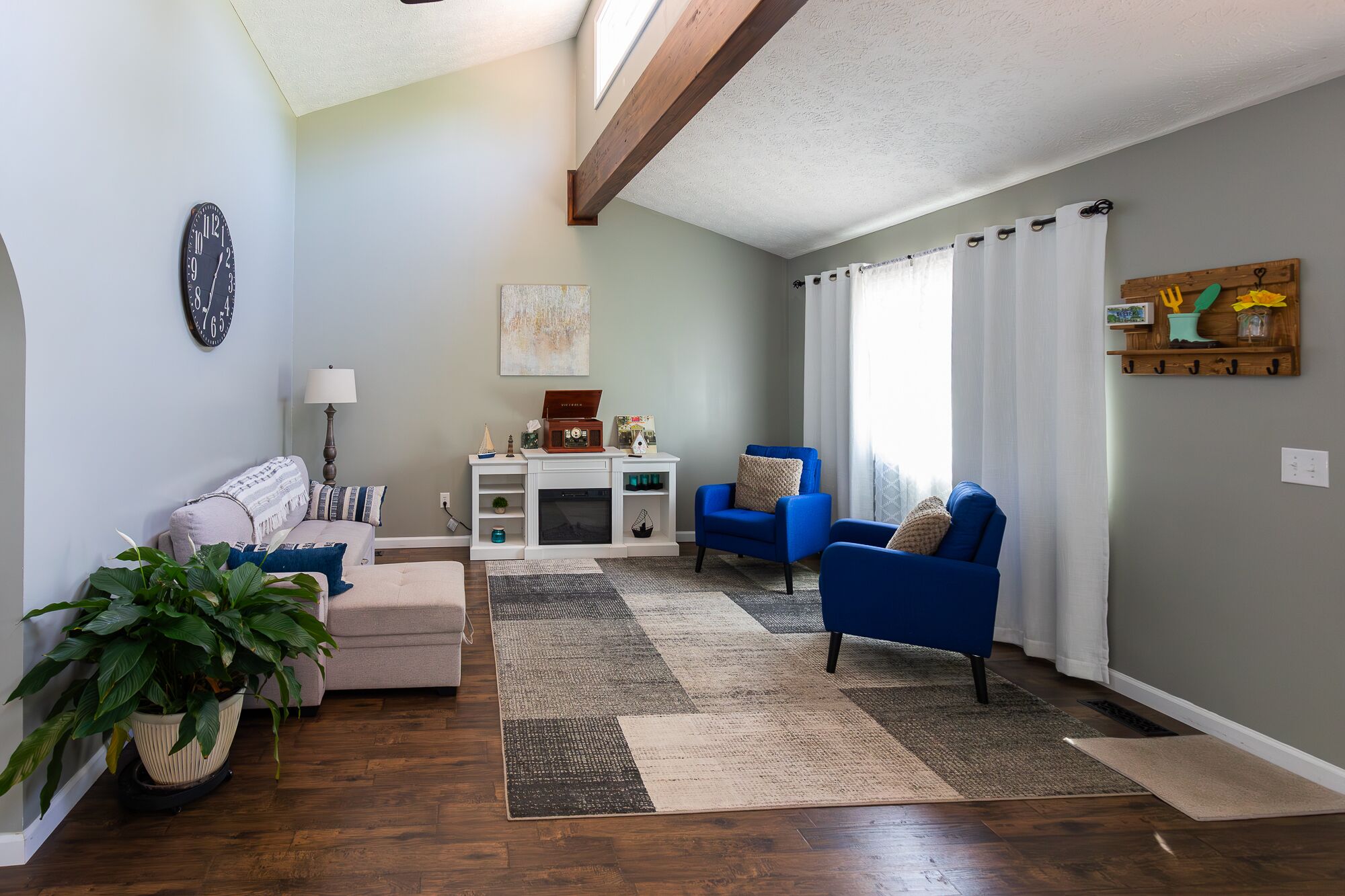 Smart TV, fireplace, video games, books