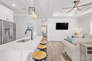 House, Multiple Beds, Patio, Garden View (220 Lahan Blvd - Laguna Haven) | Living area | 50-inch flat-screen TV with digital channels, TV - Laguna Haven! 3BR 2BA Sleeps 7! Your Perfect Escape! (Panama City Beach)