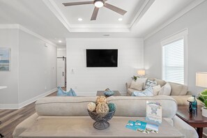 House, Multiple Beds, Patio, Garden View (220 Lahan Blvd - Laguna Haven) | Living area | 50-inch flat-screen TV with digital channels