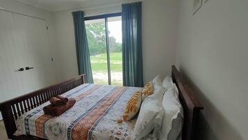 2 bedrooms, desk, iron/ironing board, travel cot