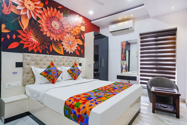 Deluxe Room | Egyptian cotton sheets, premium bedding, in-room safe, free WiFi - Fabhotel Lalitha Elite (Vijayawada)