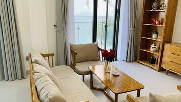 Suite Panoramique, vue plage | Coin séjour