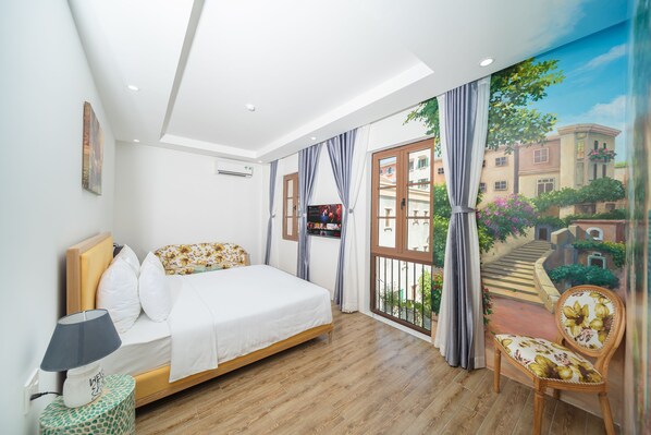 Habitación Premier, varias camas, vista a la ciudad, junto a la playa | 1 habitación, sábanas de algodón egipcio y ropa de cama de alta calidad 