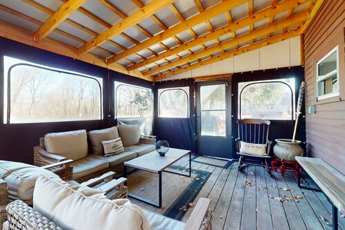 Dog-friendly getaway with mountain views, games, & deck - near skiing & trails