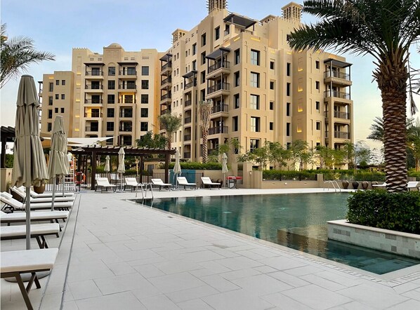 Pool - One Bed in Jumeirah next to Burj Al Arab, Luxurious brand new building (Dubai)