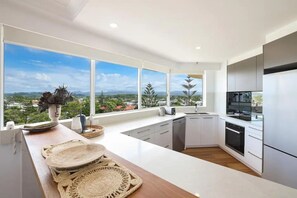 Fridge, microwave, oven, stovetop - Burleigh Vista Apartment - Views (Gold Coast)