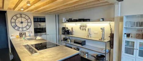 Basic Apartment | Private kitchen | Fridge, microwave, oven, stovetop