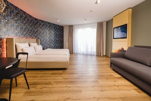 Apartamento familiar | 1 dormitorio, ropa de cama hipoalergénica, caja fuerte