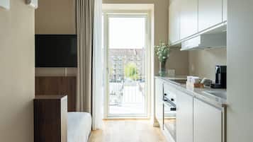 M Studio, Kitchen, Balcony, Single Bed | 1 bedroom, premium bedding, in-room safe, individually decorated