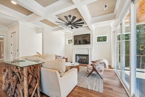 Télévision, cheminée, jeux vidéo