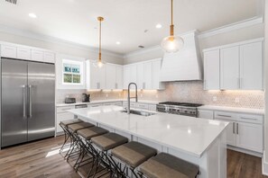 Fridge, microwave, oven, stovetop - Expansive Designer Home with Gulf Views, One Min to Beach, Pool, LSV, Bikes (Santa Rosa Beach)