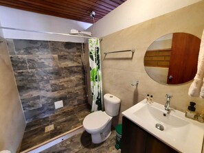 Shower, free toiletries, towels, soap - hotel pliosaurio campestre (Sáchica)