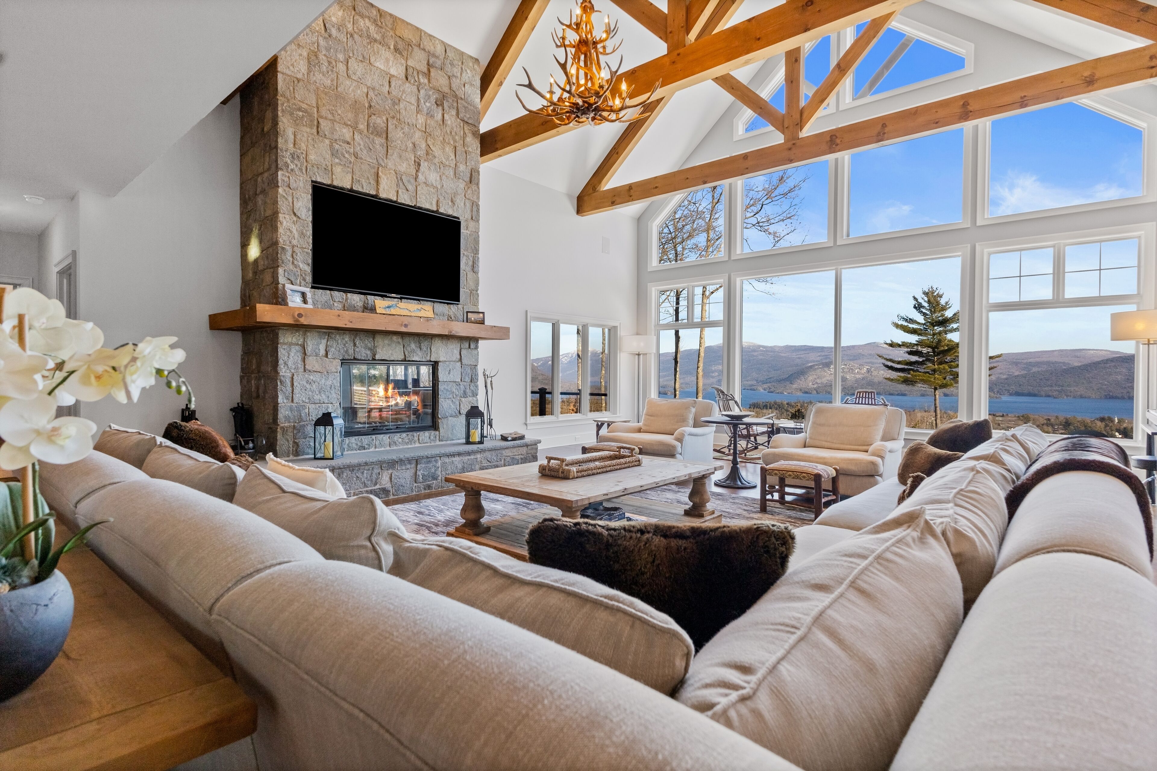 TV, fireplace, table tennis, books