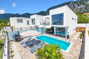 Pool - Luxury villa with private pool, sea view (Blaškovici)