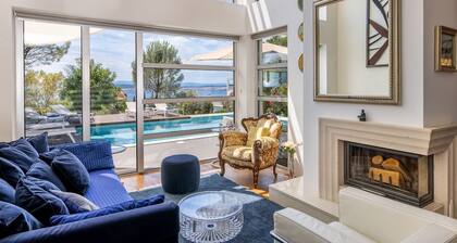 Strandnahe Villa mit Pool nur 350 Meter zum Strand mit Whirlpool, Meerblick