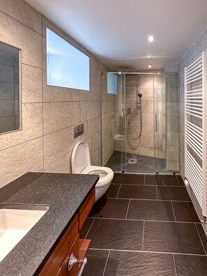 Shower, towels - domaine du deven (Bourg-en-Lavaux)