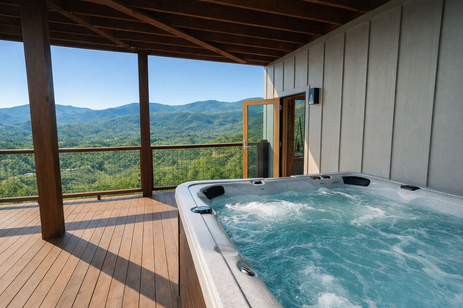 Outdoor spa tub