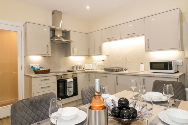 Fridge, dishwasher, electric kettle, toaster