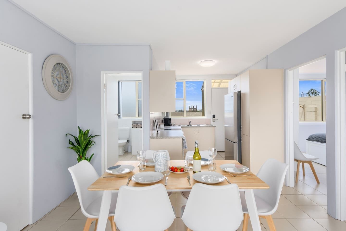  Share a meal around the dining table or use this space for setting up a laptop if you’re on a working holiday.
 
