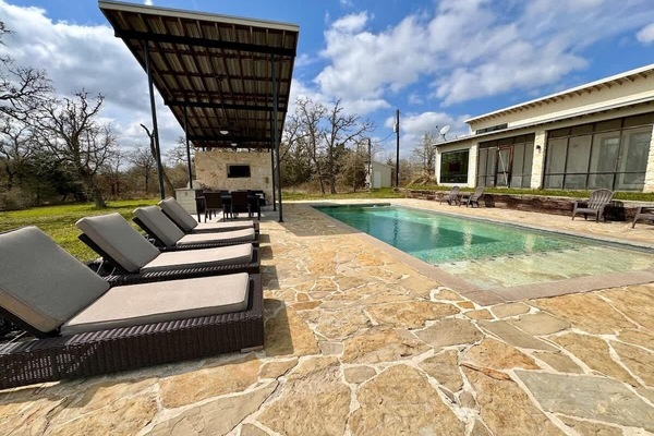 Outdoor Space with Pool, Grill and TV