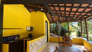 Outdoor banquet area