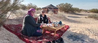 A Private Camp 25 km from Douz Deep in Sahara.
Let your Car in Douz go with Us!