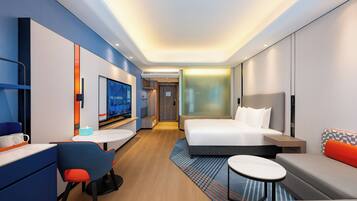 Quarto standard, 1 cama King, vista para a cidade | Roupas de cama premium, edredons de pluma