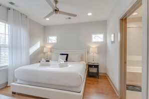 3 bedrooms, desk, iron/ironing board, travel cot