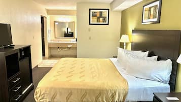 Standard 1 King Room | Pillow-top beds, desk, laptop workspace, iron/ironing board