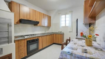 Fridge, oven, stovetop, coffee/tea maker
