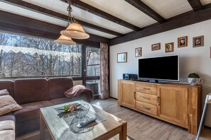 Televisión, reproductor de DVD, mesa de ping pong, estéreo