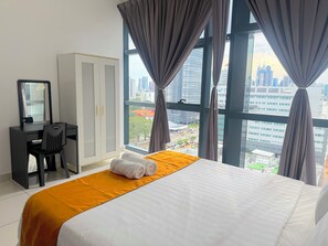 Exclusive Studio Suite, 1 Queen Bed, Refrigerator & Microwave, City View | View from room - 3 Towers Jalan Ampang By Serenity Homes (Kuala Lumpur)