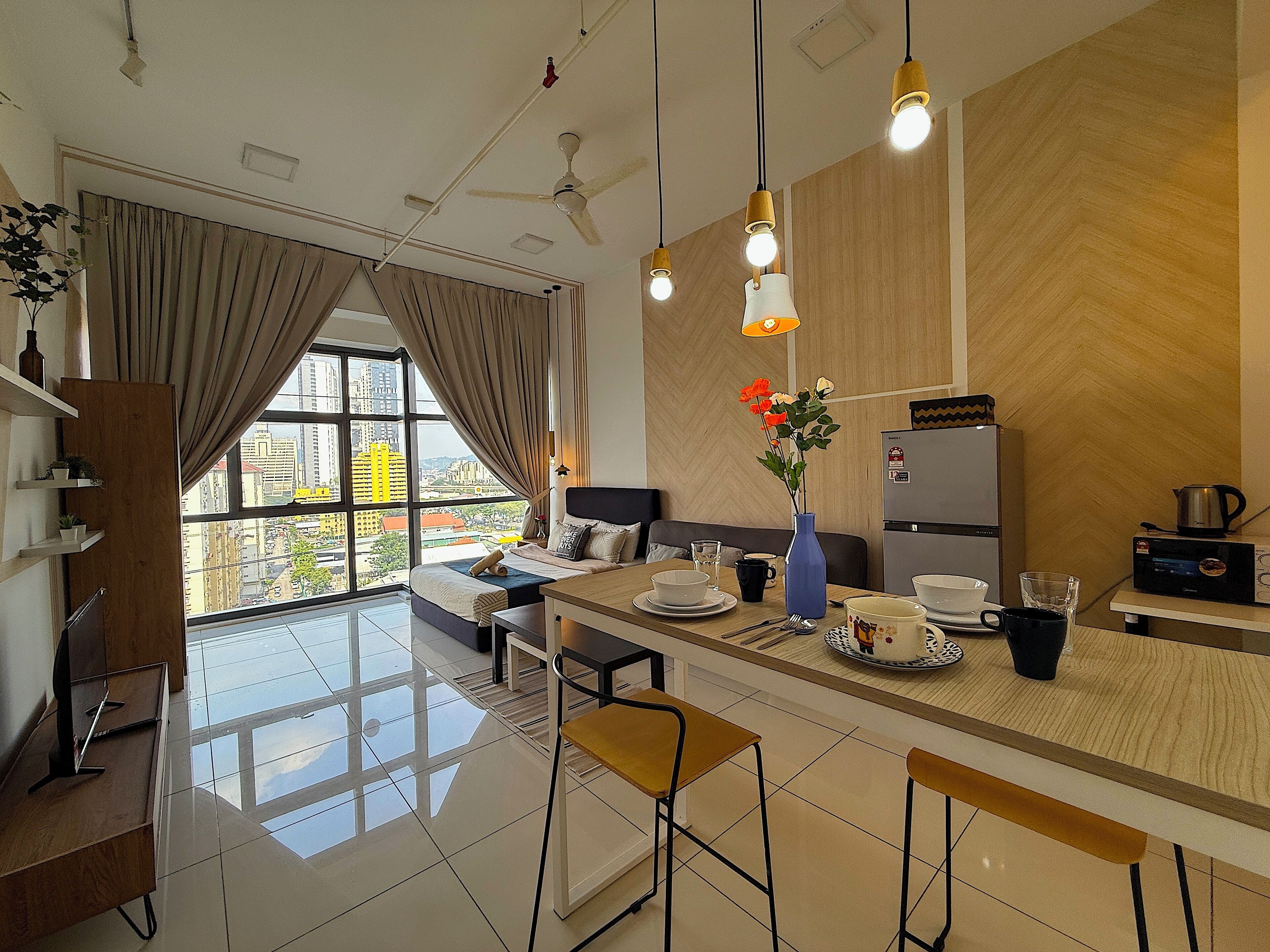 Honeymoon Apartment, 1 Bedroom, Refrigerator & Microwave, Courtyard View | Living area | 42-inch LED TV with digital channels