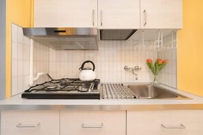 Kühlschrank, Mikrowelle, Herdplatte, Geschirrspüler