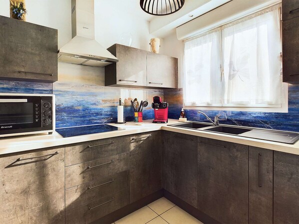 Microwave, stovetop, dishwasher