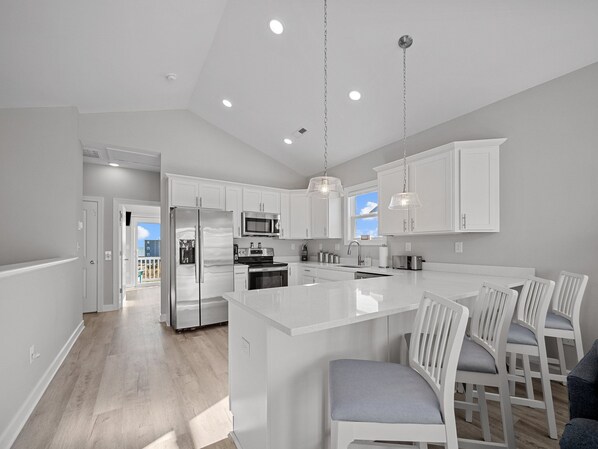 Microwave, oven, stovetop, dishwasher - Brand New House at North Topsail Beach, North Carolina - Pet Friendly/Elevator (N TOPSAIL BEACH)