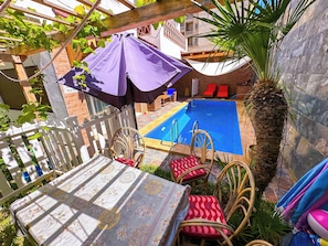Deluxe Duplex | Terrace/patio - Luxury duplex with private pool-Sea view (Oued Laou)