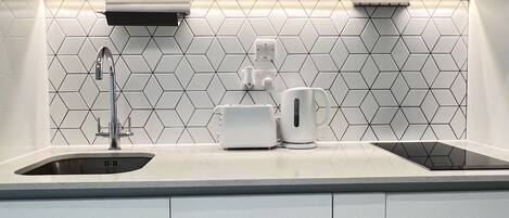 Microwave, oven, stovetop, dishwasher