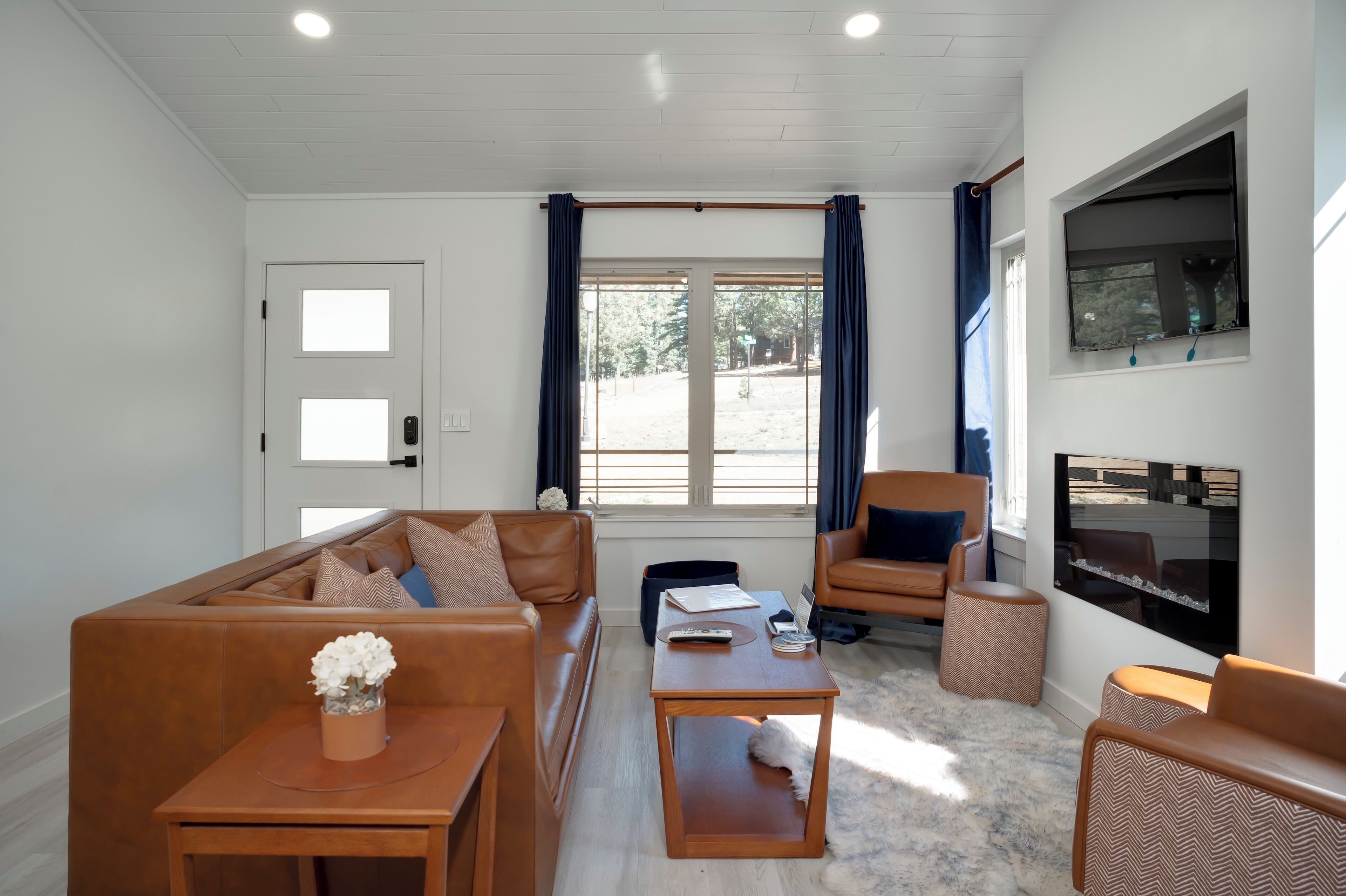 Smart-TV, Kamin, Bücher