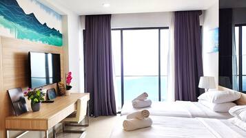 2 bedrooms, hypo-allergenic bedding, in-room safe, desk