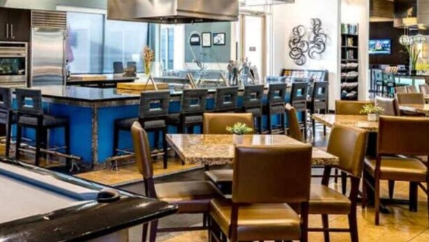 A restaurant with a pool table, bar area, and seating. - 2Bedroom/2Bath North Scottsdale Condo w/Amentities.

 (Scottsdale)