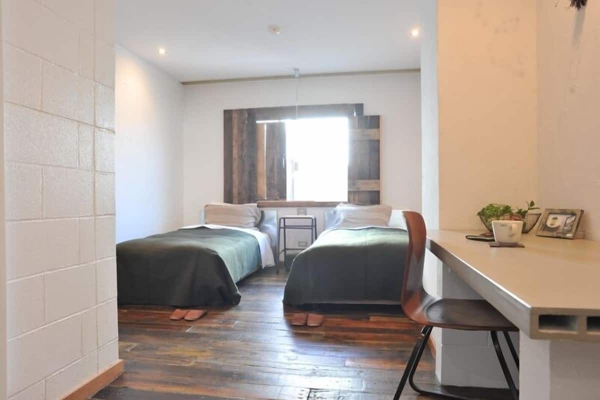 Desk, WiFi (free), bed sheets